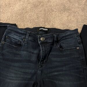 Express Women's super soft stretch mid rise legging Deep Indigo Jeans